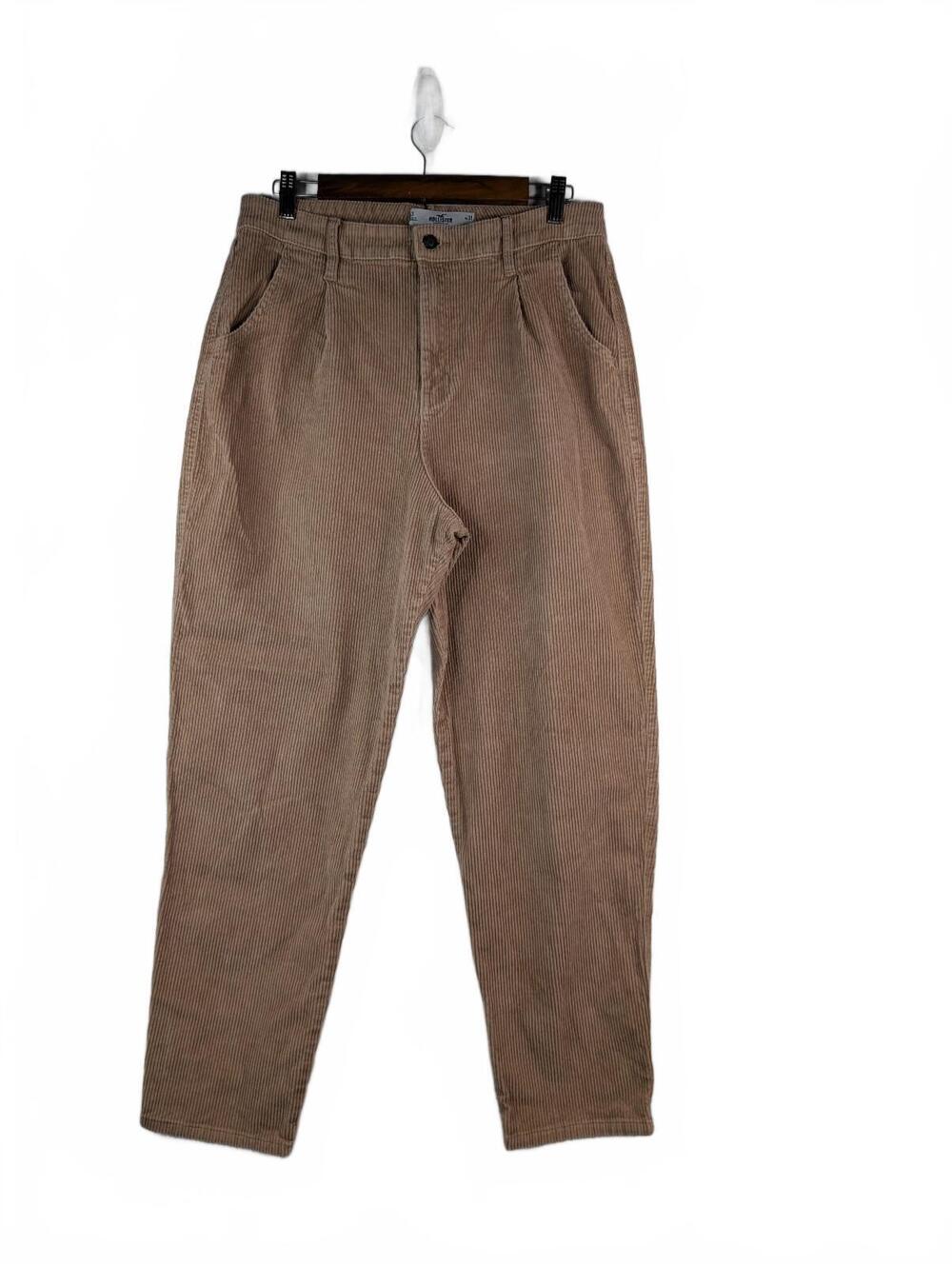 Hollister Ultra High-Rise Pleated Corduroy Pants in Classic Tan Size 13